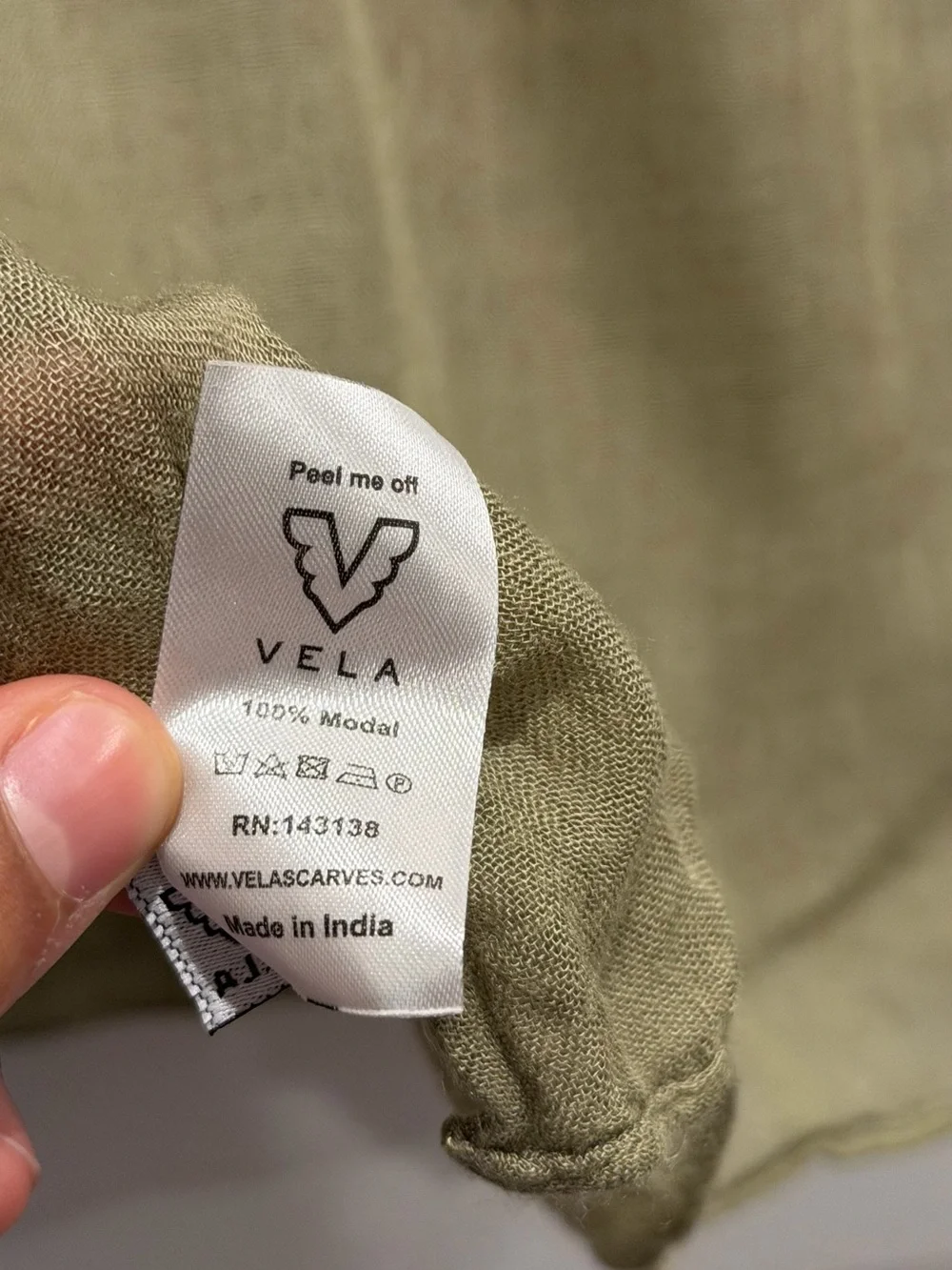 Vela Light Olive Modal Hijab – 100% Modal Scarf